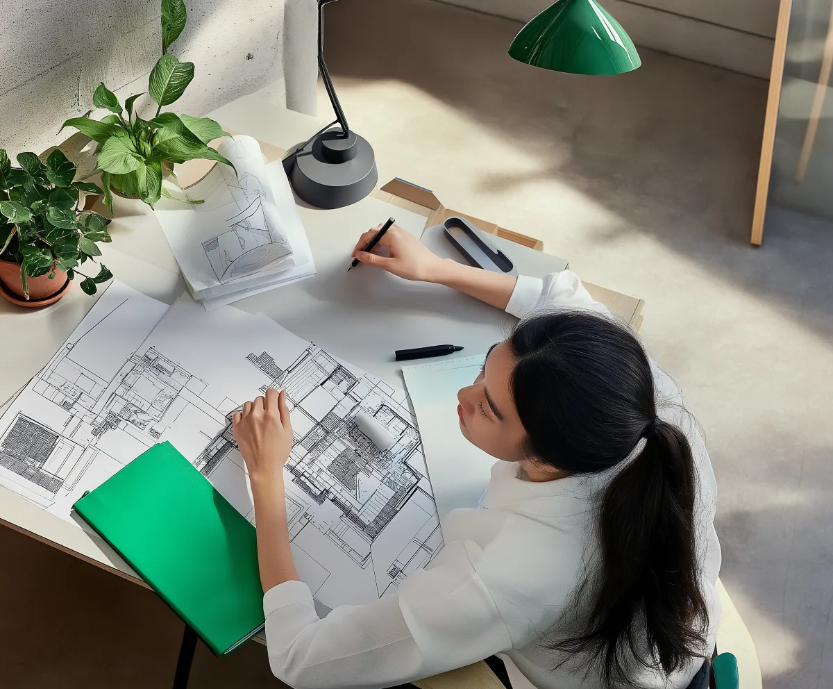 Pessoa a planear objetivos com foco